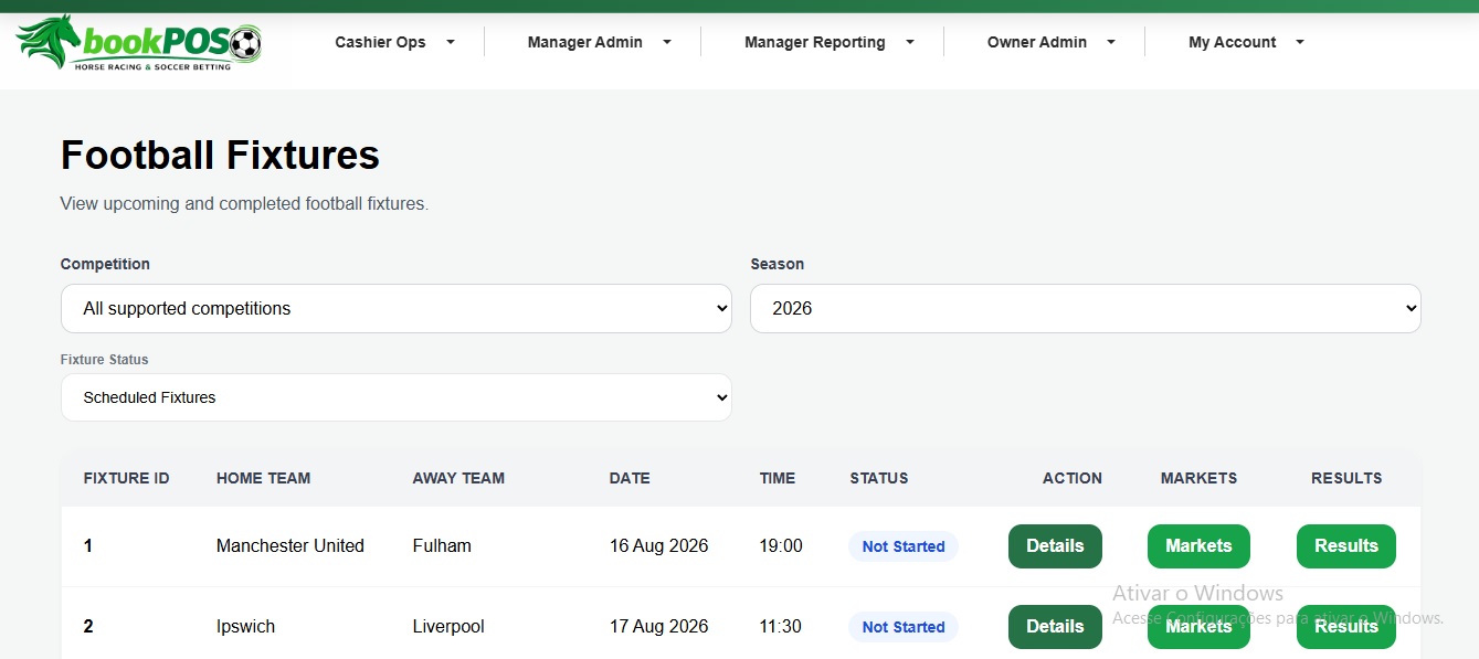 Soccer Fixtures